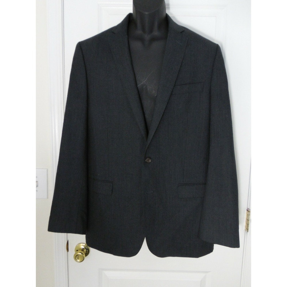 Lauren Ralph Lauren Mens Gray Long Sleeve Slim Fit Wool Blazer Coat Size 43 L‎